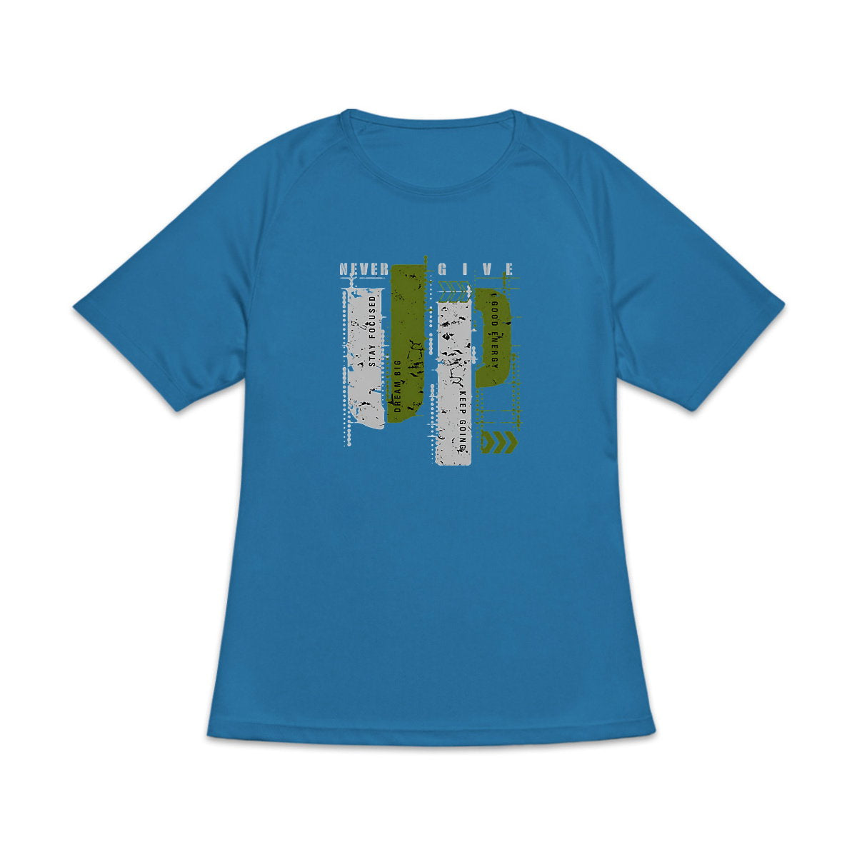 T-shirt de sport recyclé pour femme - Élégance en gris et vert olive - face_0