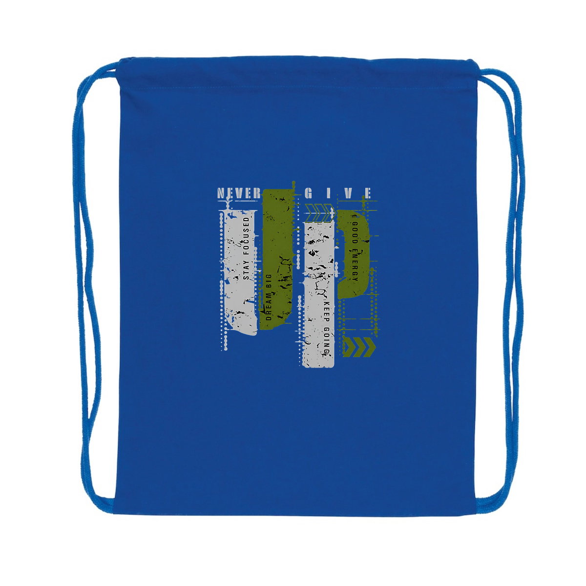 Sac à dos à cordelettes recyclé : Élégance en gris et vert olive - face_1