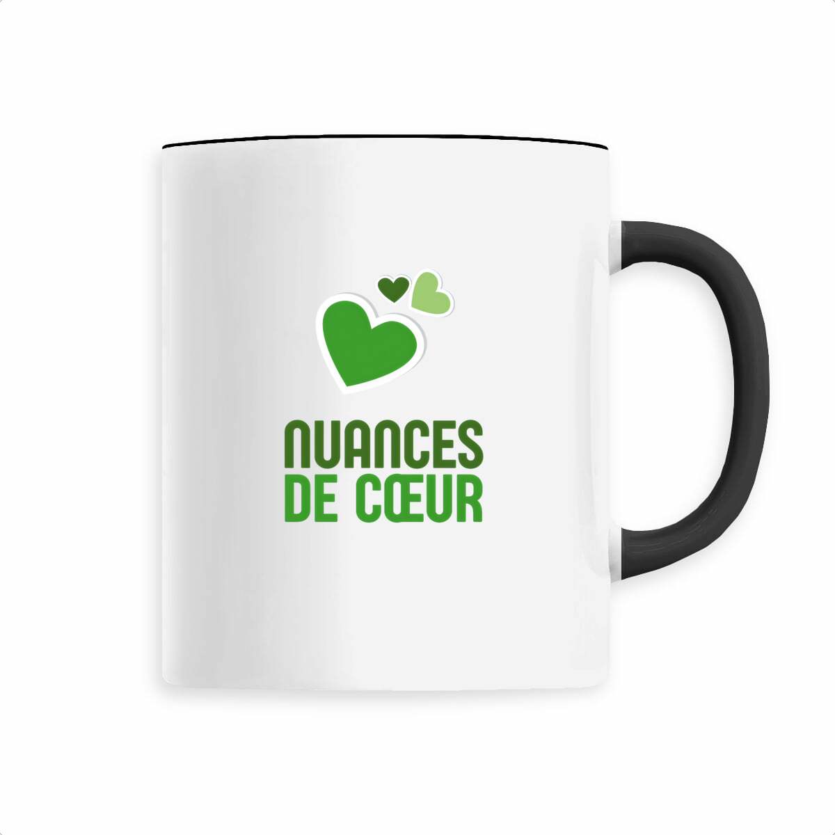 Mug céramique - Amour en nuances de coeurs verts - face_4