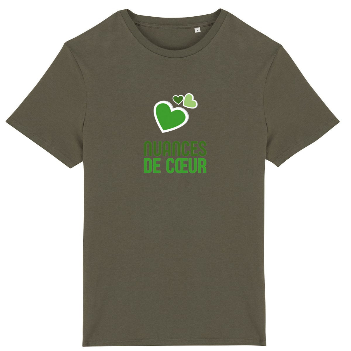 T-shirt unisexe léger : Amour en nuances de cœur vert - face_6
