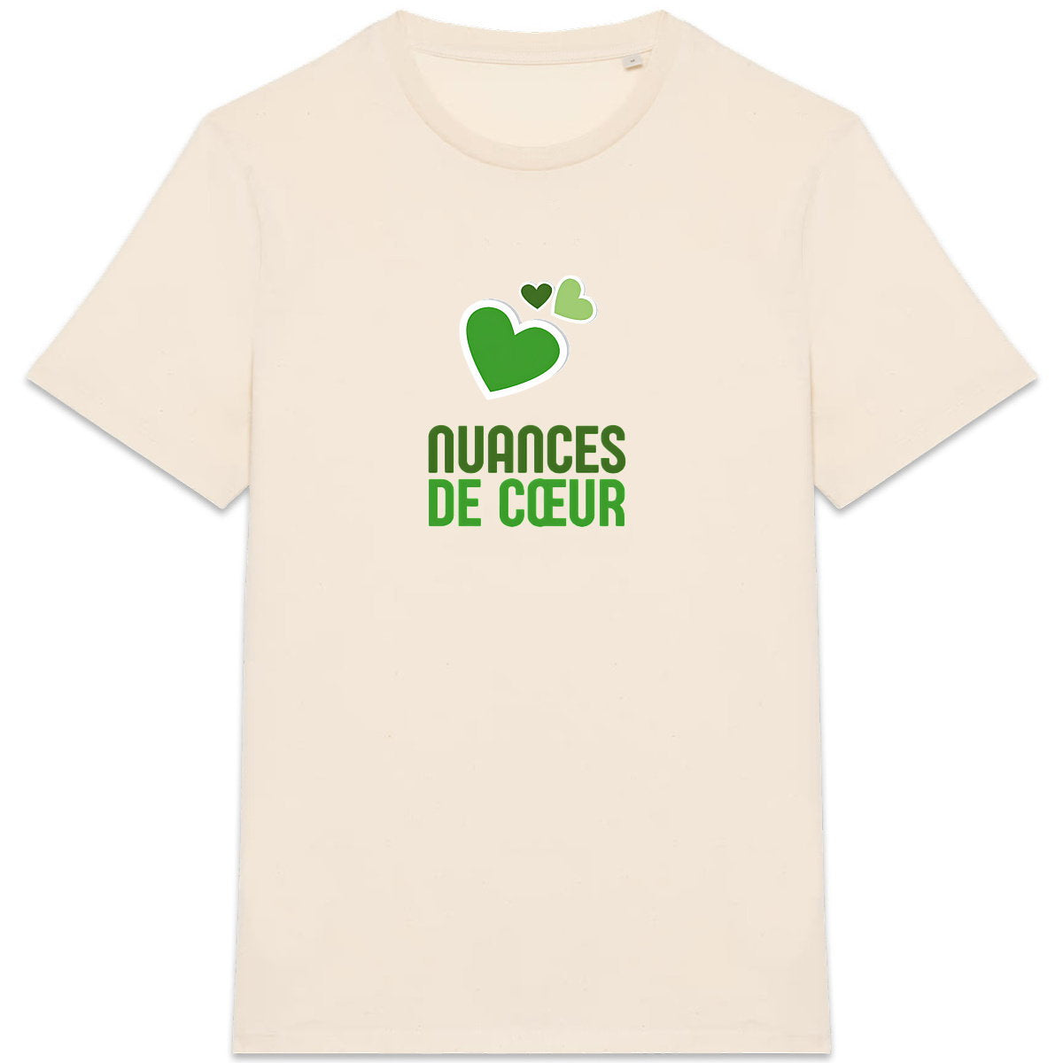 T-shirt Unisexe épais avec nuances de coeur vert - face_9