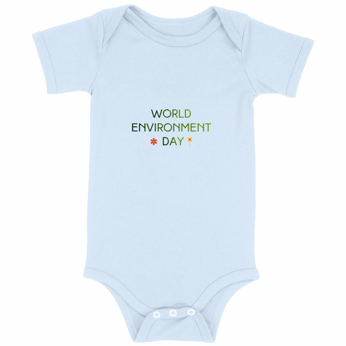 Body bébé Journée mondiale de l'environnement - face_bleu