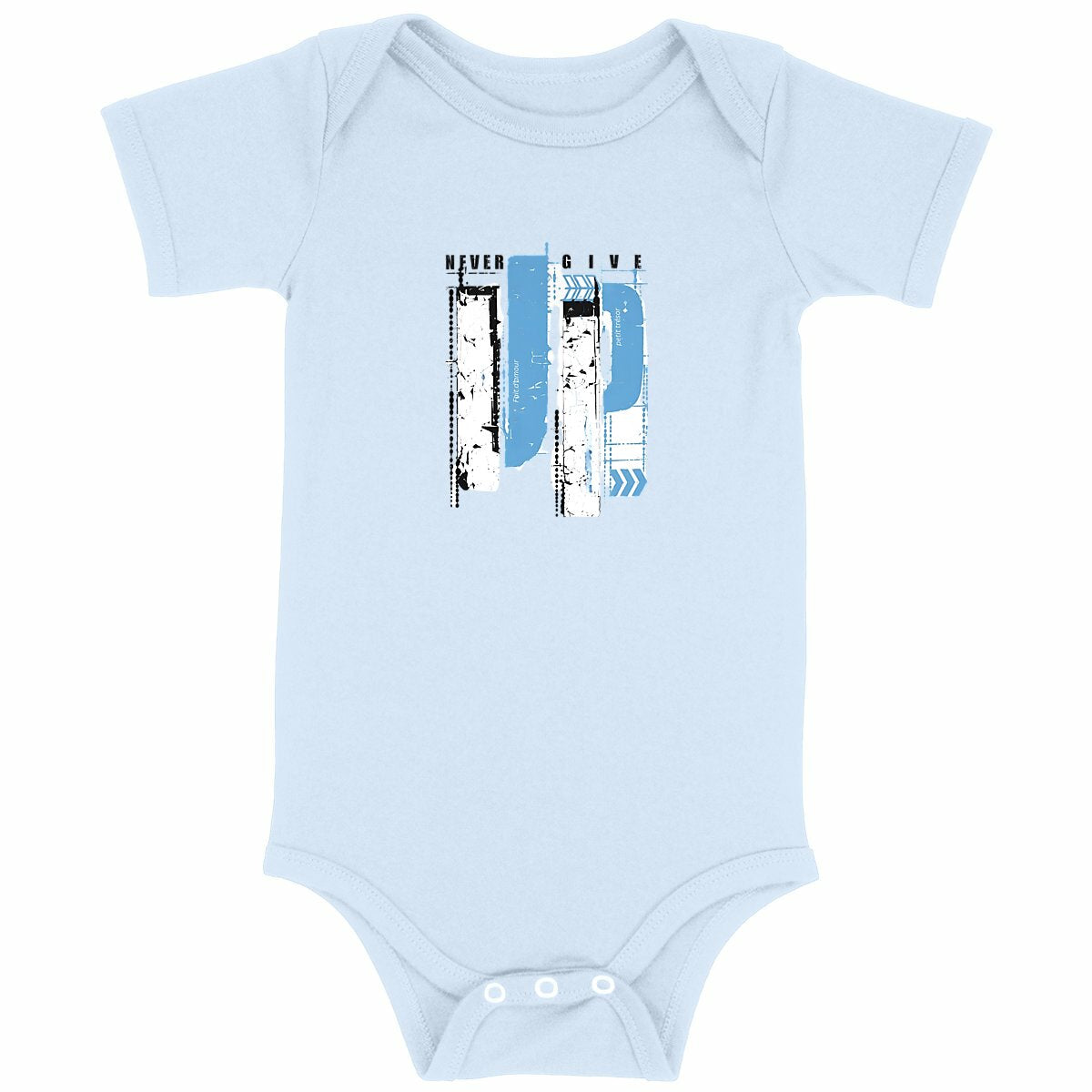 Body bébé - Amour et Détermination en Bleu - face_bleu