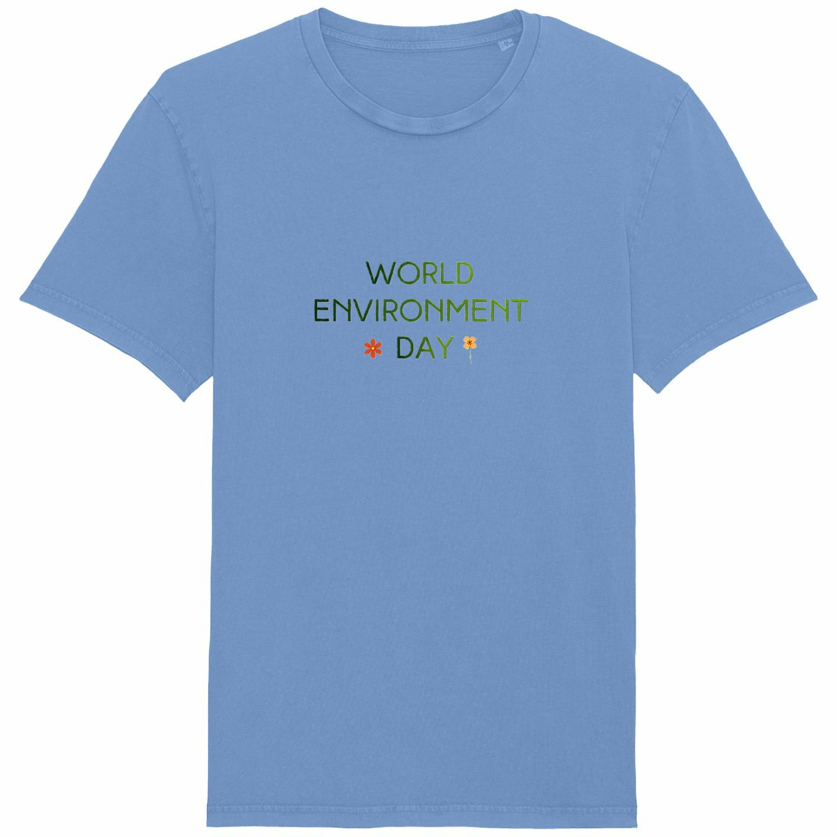 T-shirt Unisexe Vintage : Célébrez la Journée Mondiale de l'Environnement - face_bleu