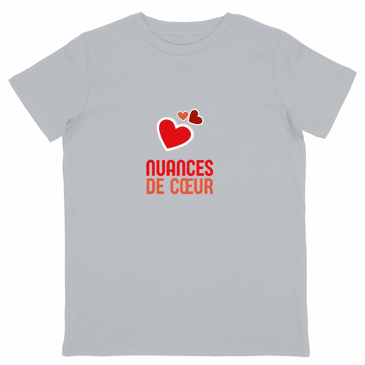 T-shirt Enfant Léger : Célébrez l'Amour avec des Coeurs Rouges - face_gris