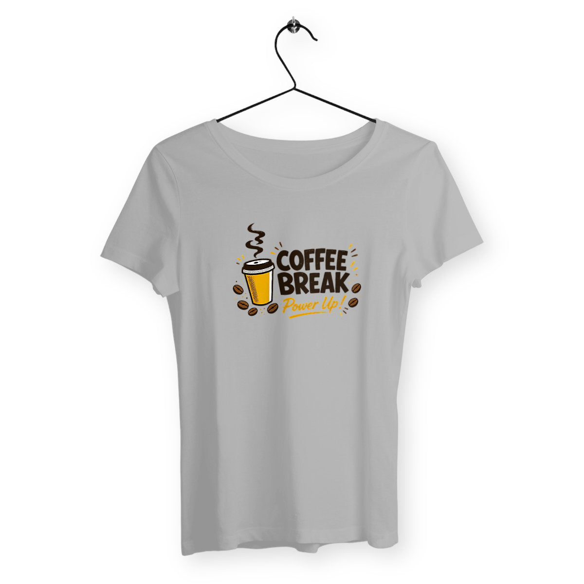 T-shirt Femme Léger - Pause café - face_gris