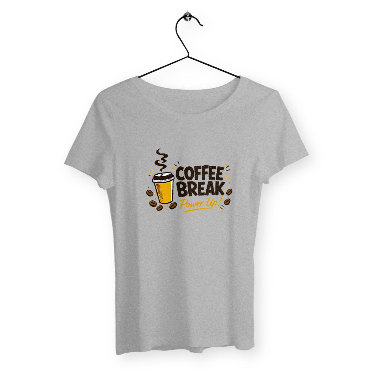 T-shirt Femme Classique - Pause café - face_gris