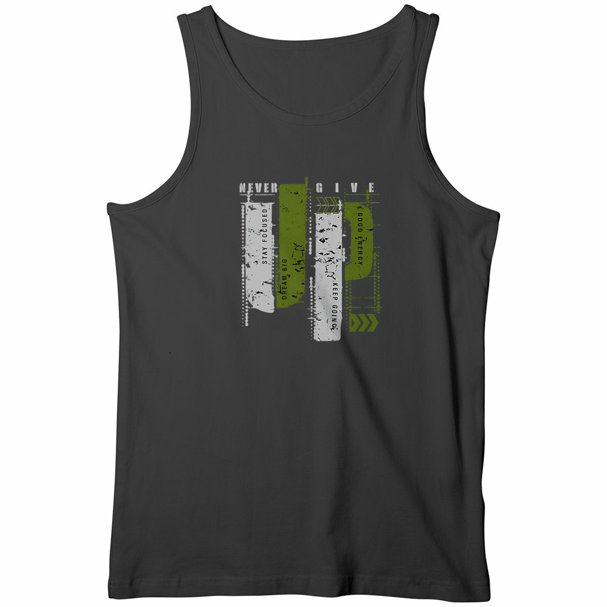 Débardeur Homme : Élégance en Gris et Vert Olive - face_noir