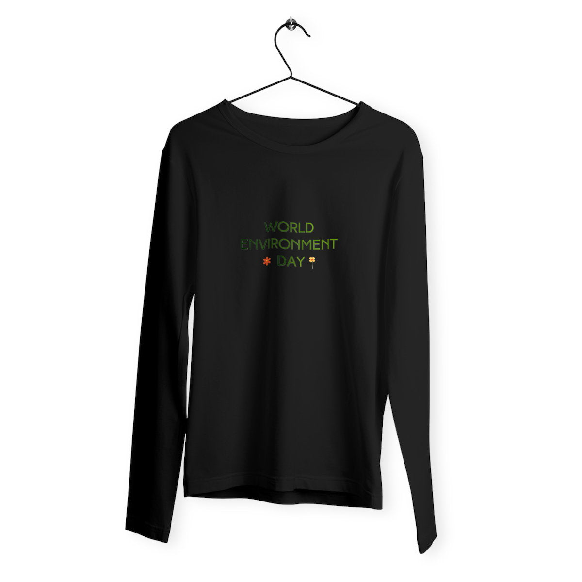 T-shirt Femme Léger manches longues - Célébrez la Journée de l'Environnement - face_noir