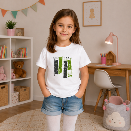 T-shirt Enfant Epais - Élégance en Gris et Vert Olive