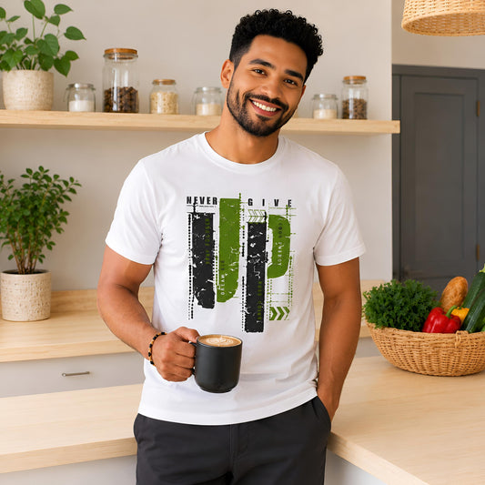 T-shirt Unisexe Classique - Élégance en Gris et Vert Olive