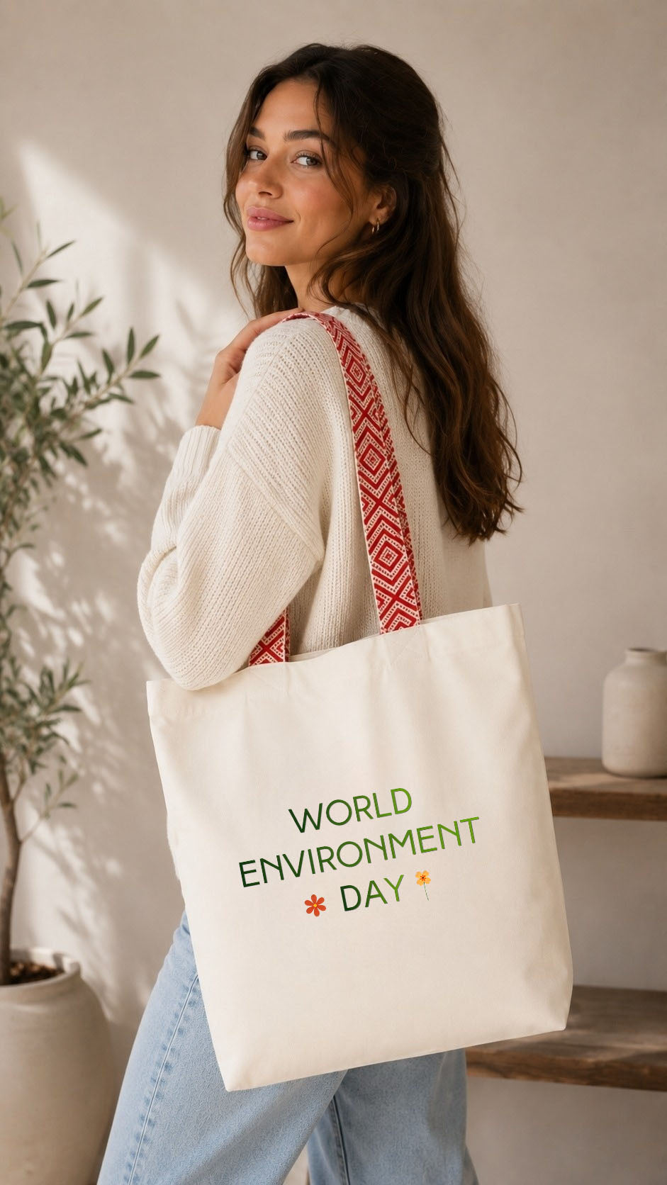 Totebag ethnique - Célébrez la Journée mondiale de l'environnement