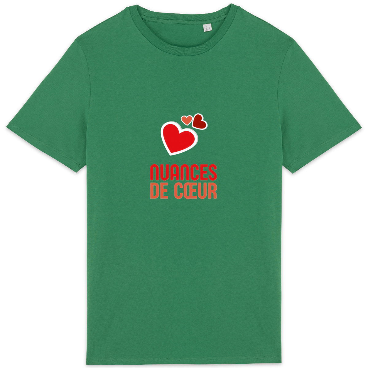 T-shirt unisexe léger - Amour en nuances de coeurs rouges - face_0