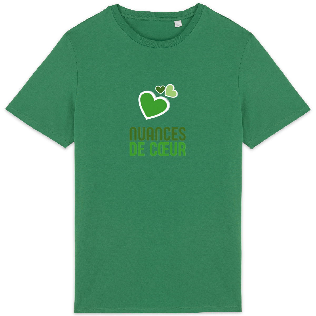 T-shirt unisexe léger : Amour en nuances de cœur vert - face_0