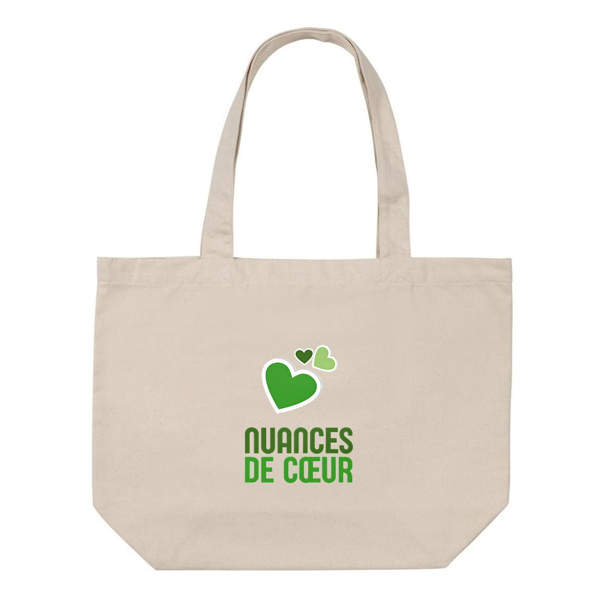Shopping bag - Nuances de coeur vert pour un style écoresponsable - face_0