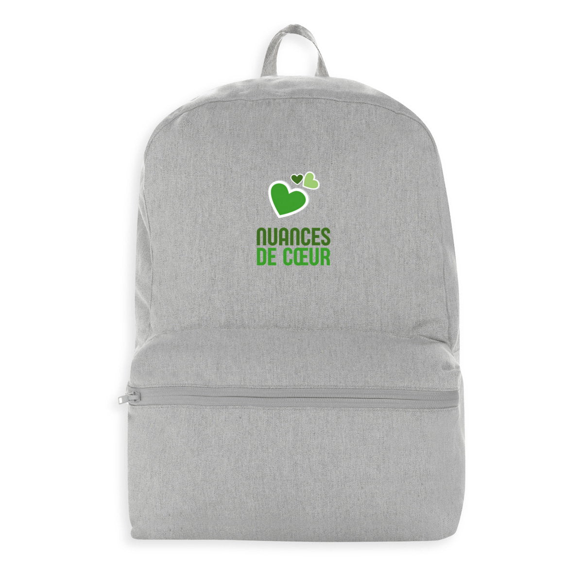 Sac à dos 100 % recyclé - Amour en nuances de coeurs verts - face_0