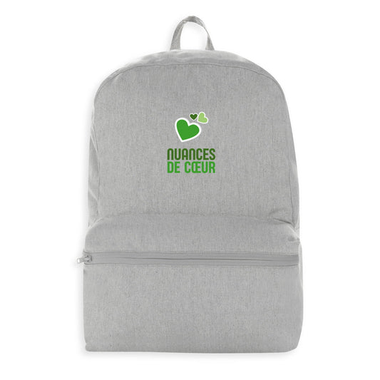 Sac à dos 100 % recyclé - Amour en nuances de coeurs verts - face_0