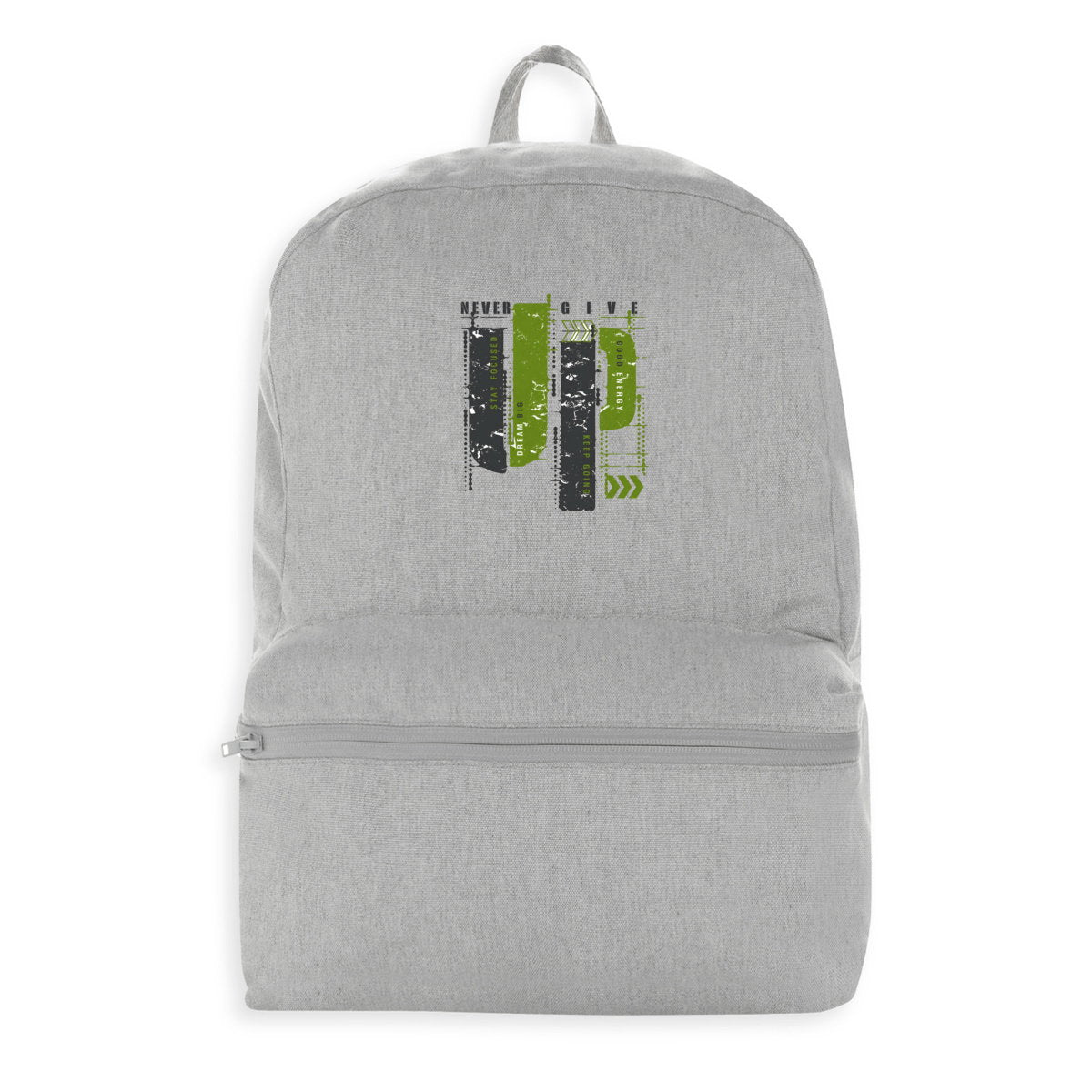 Sac à dos 100 % recyclé - Élégance en gris et vert olive - face_0