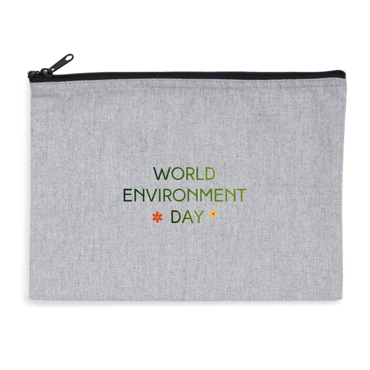 Pochette zippée recyclée - Célébrez la Journée Mondiale de l'Environnement - face_0