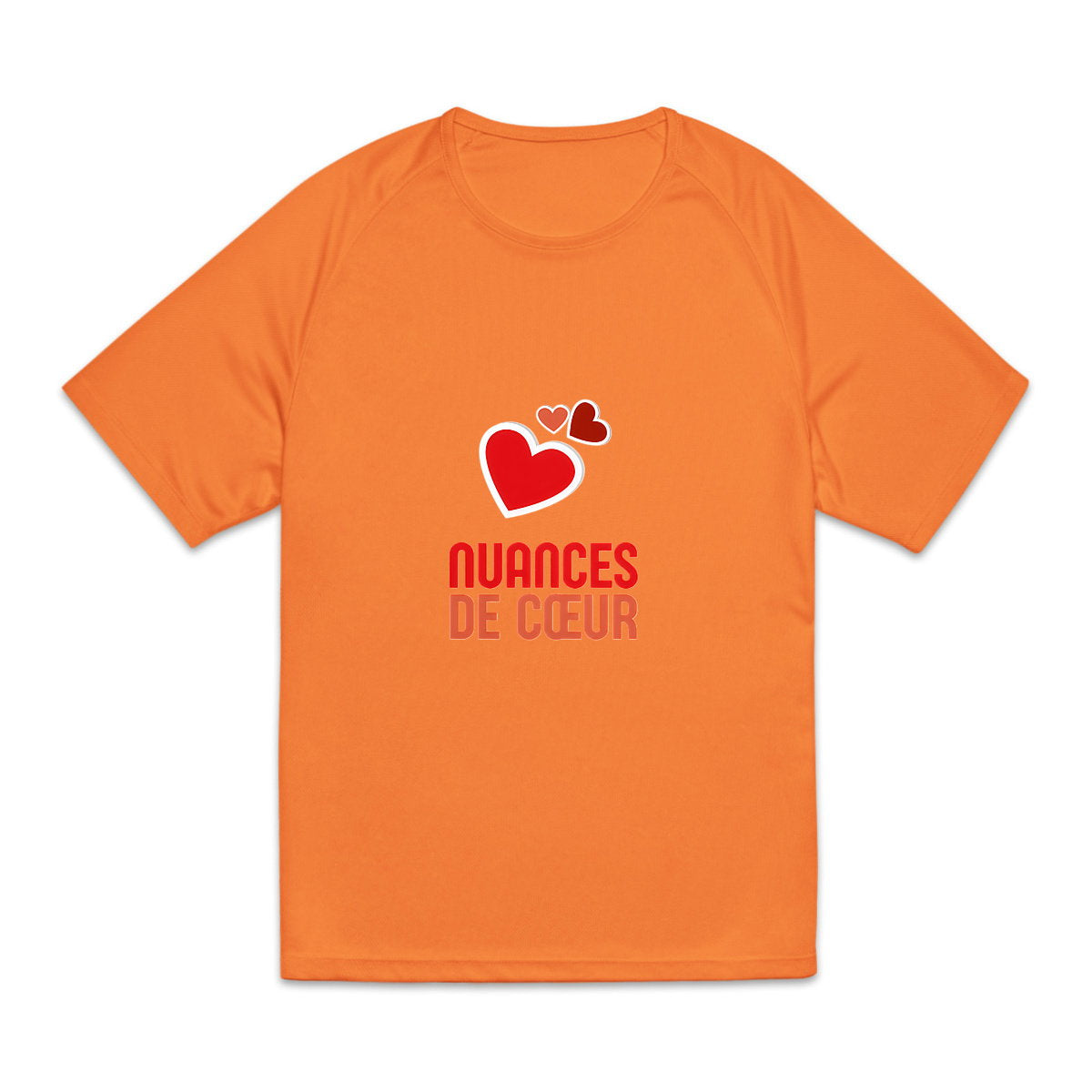 T-shirt de sport recyclé pour homme avec nuances de coeurs rouges - face_0