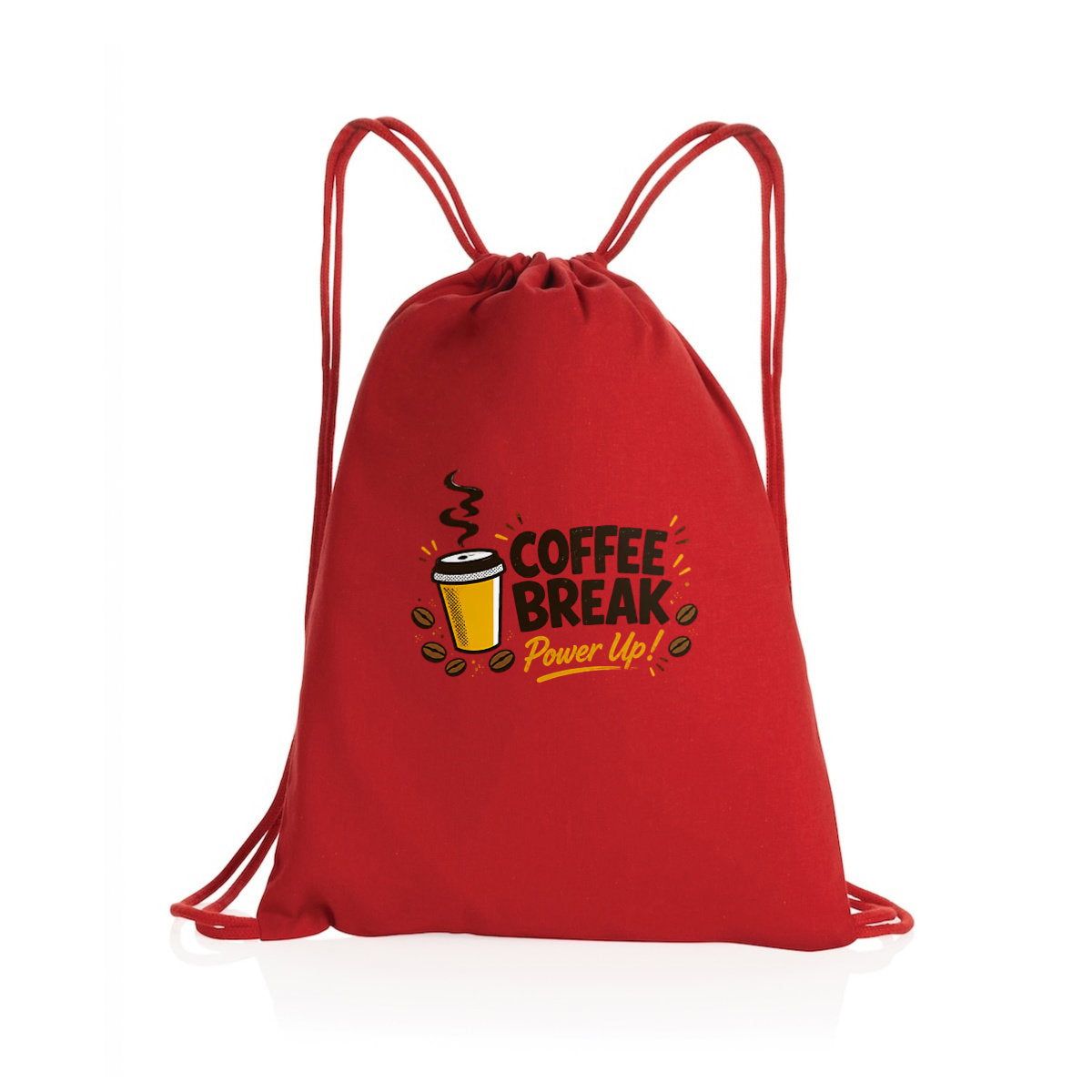 Sac à dos à cordelettes recyclé - Pause café - face_0