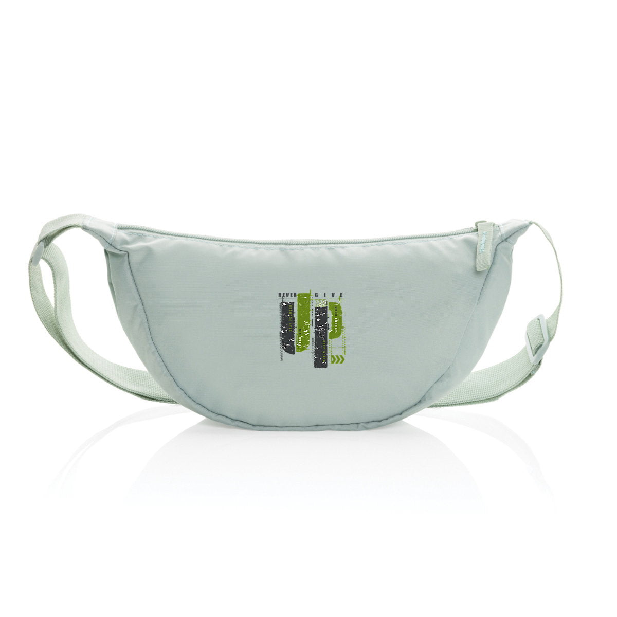 Sac banane en polyester recyclé : Élégance gris et vert olive - face_0