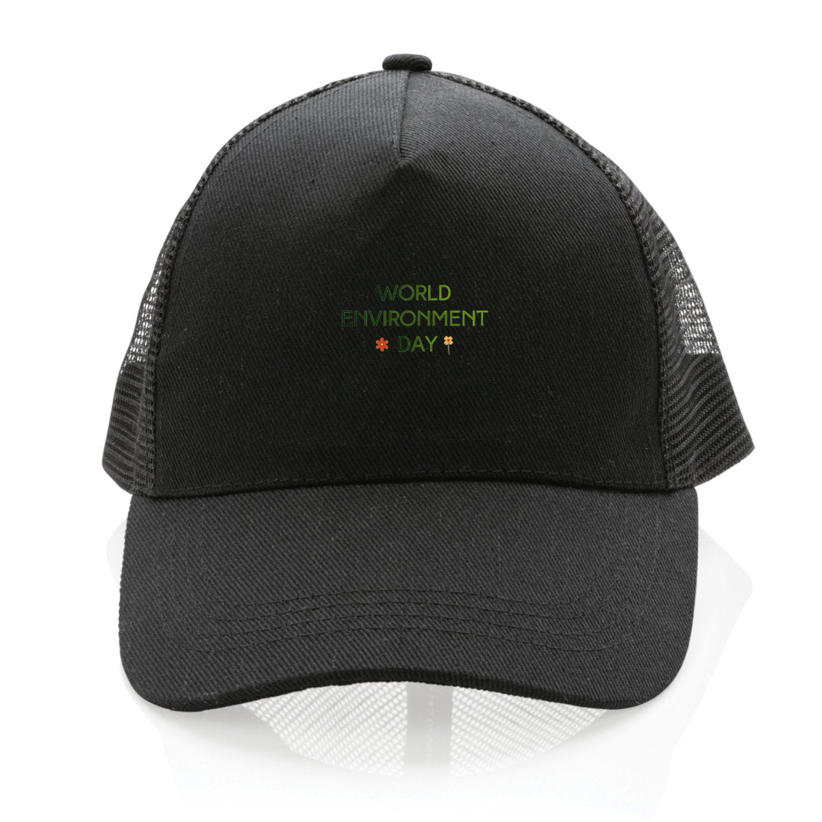 Casquette Trucker 100% recyclée - Célébrez la journée mondiale de l'environnement - face_0