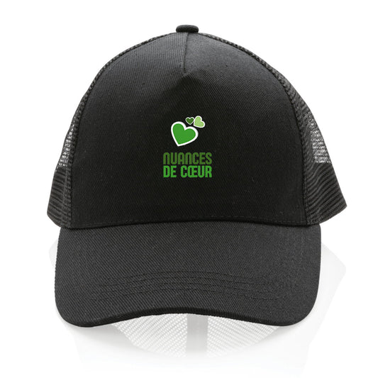 Casquette Trucker 100% recyclée - Amour en nuances de verts - face_0