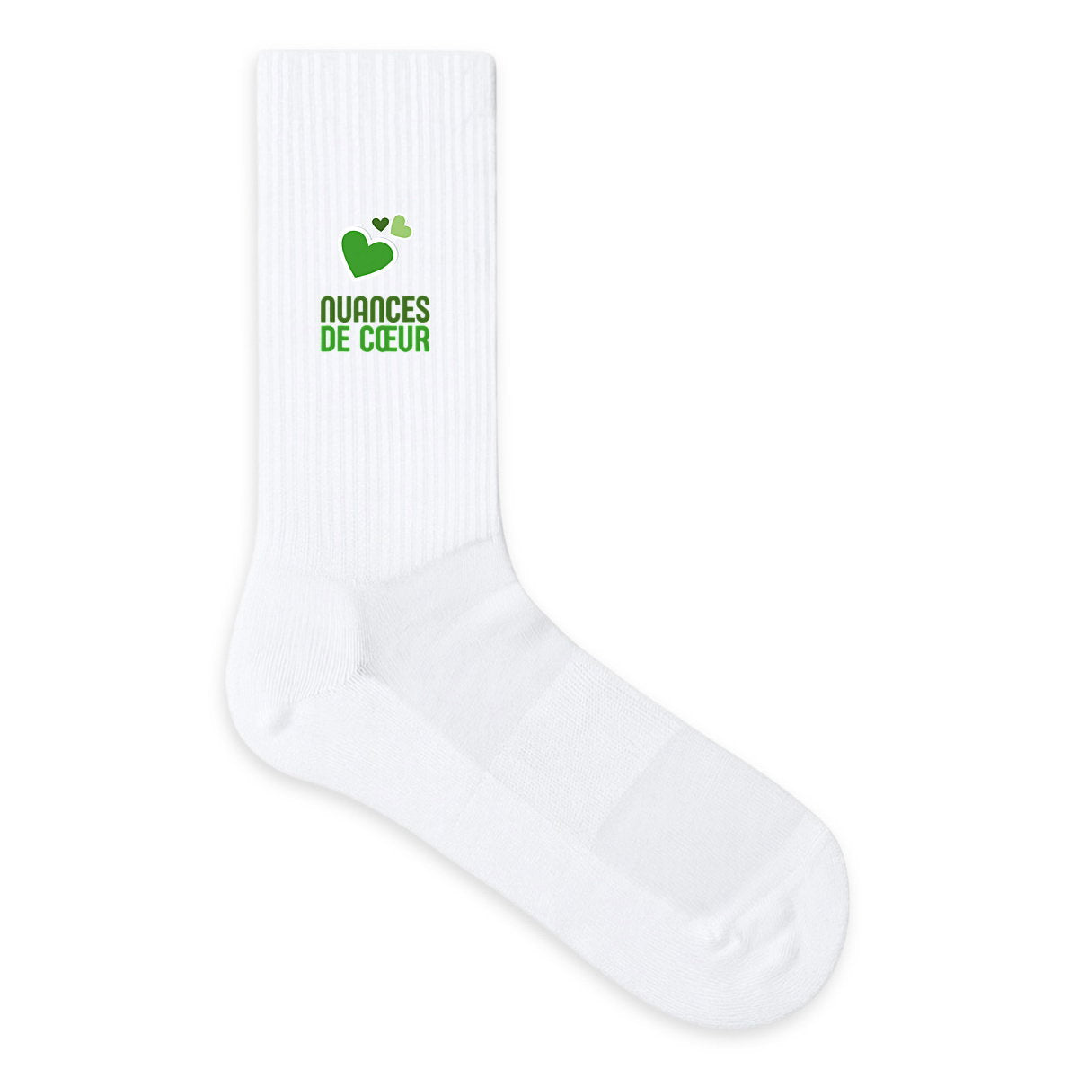 Chaussettes : Célébrez l'amour avec des nuances de coeurs verts - face_0