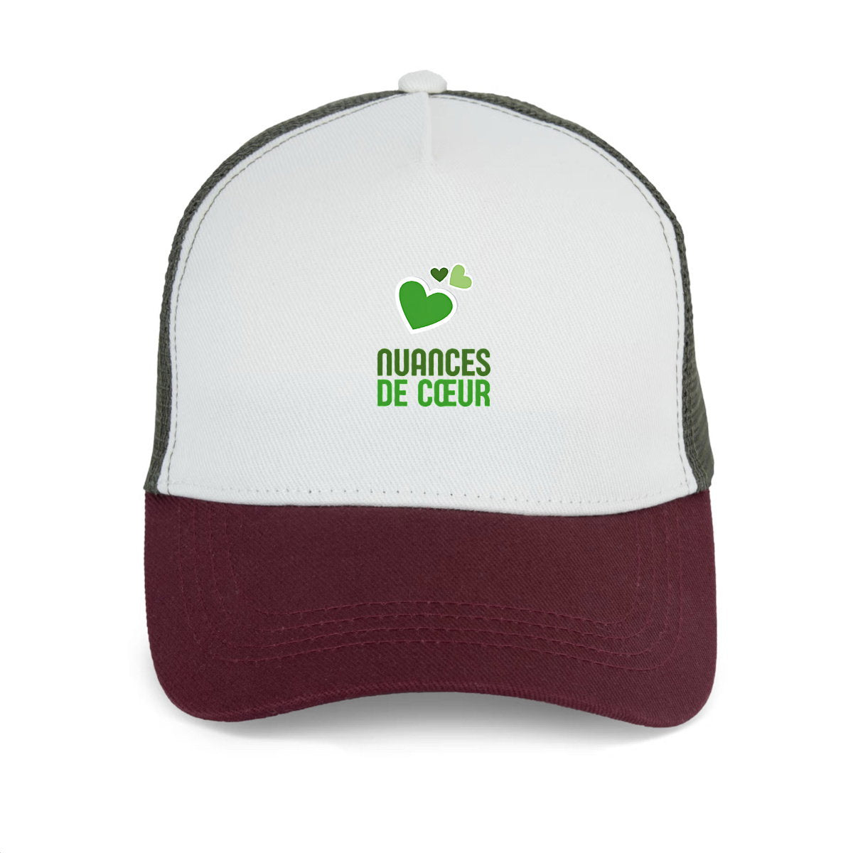 Casquette Trucker écoresponsable - Amour en nuances de verts - face_0