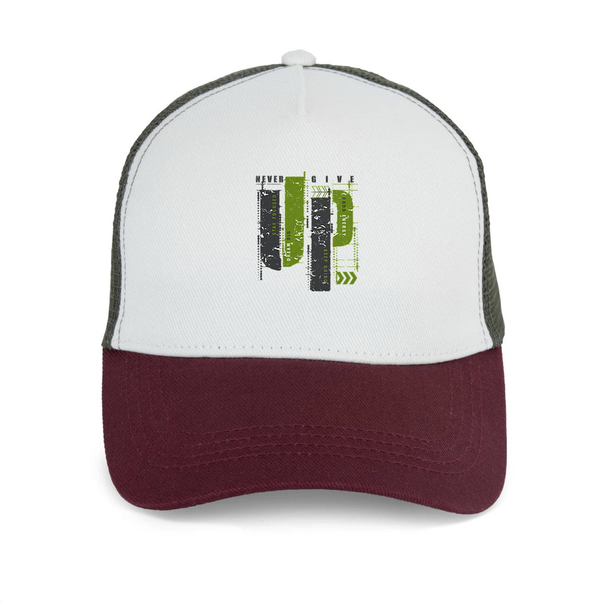 Casquette Trucker écoresponsable : Élégance en gris et vert olive - face_0