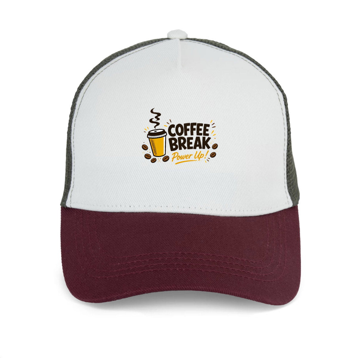 Casquette Trucker écoresponsable - Pause café - face_0