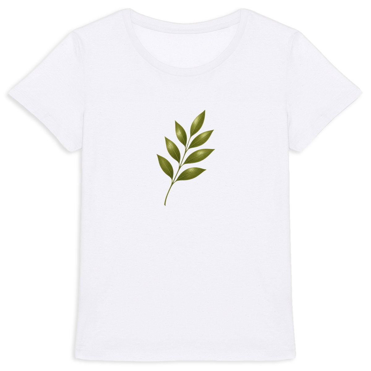 T-shirt Femme Epais : Élégance Naturelle avec Tige et Feuilles - face_0