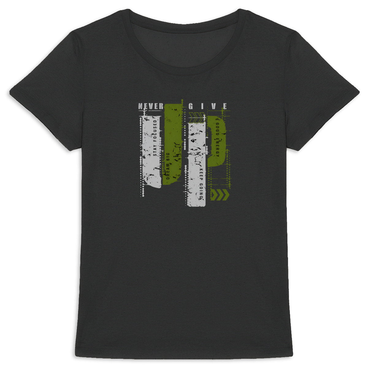 T-shirt Femme Epais : Élégance en Gris et Vert Olive - face_0
