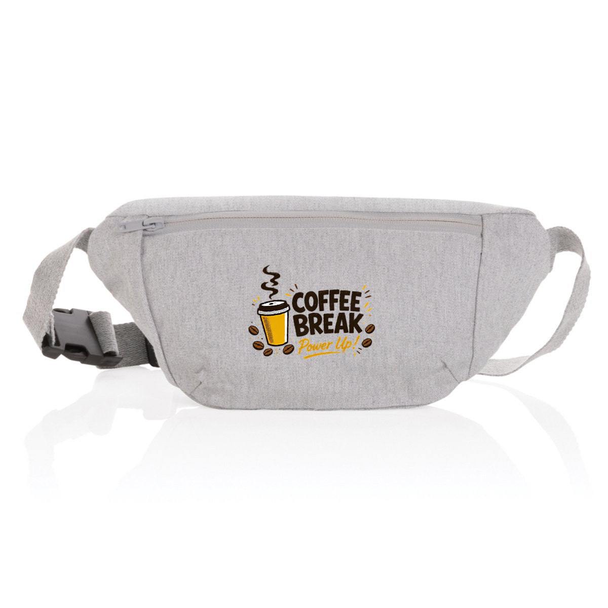 Sac banane 100% toile recyclée - Pause café - face_0