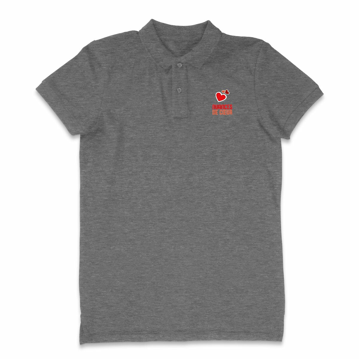Polo Léger Homme : Élégance avec des nuances de coeurs rouges - face_0