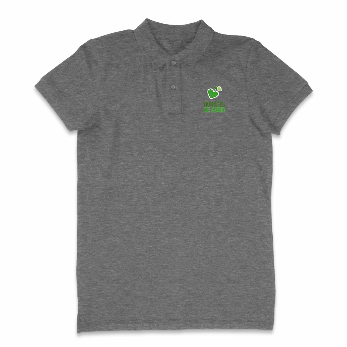 Polo Léger Homme - Éclat de Coeurs Verts - face_0