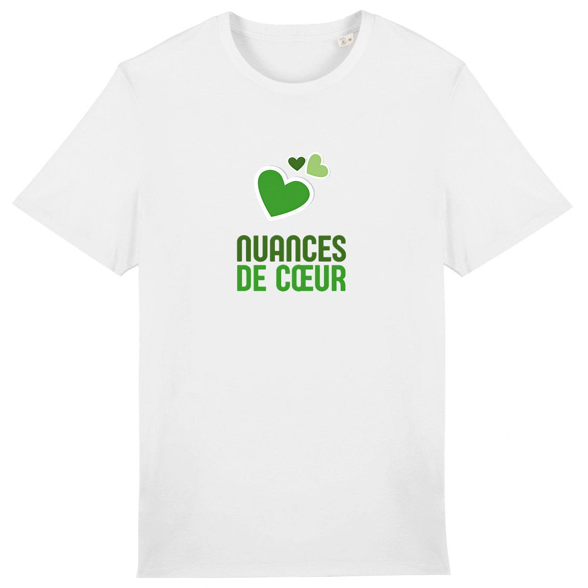 T-shirt Unisexe épais avec nuances de coeur vert - face_0