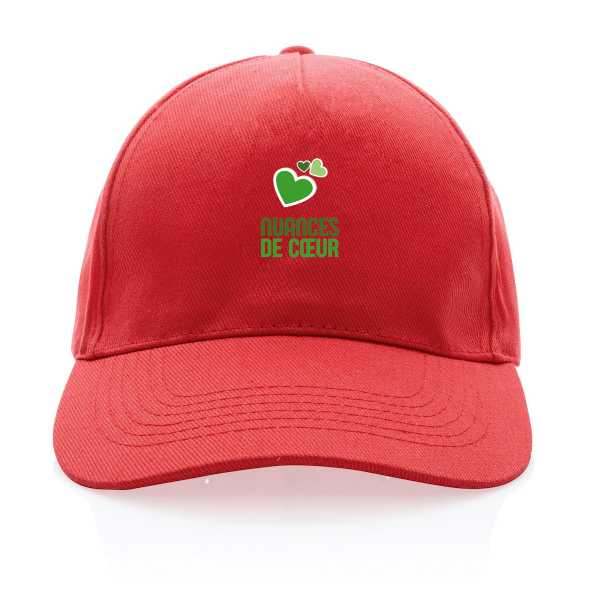 Casquette 100% recyclée - Éclat des nuances de coeurs verts - face_0