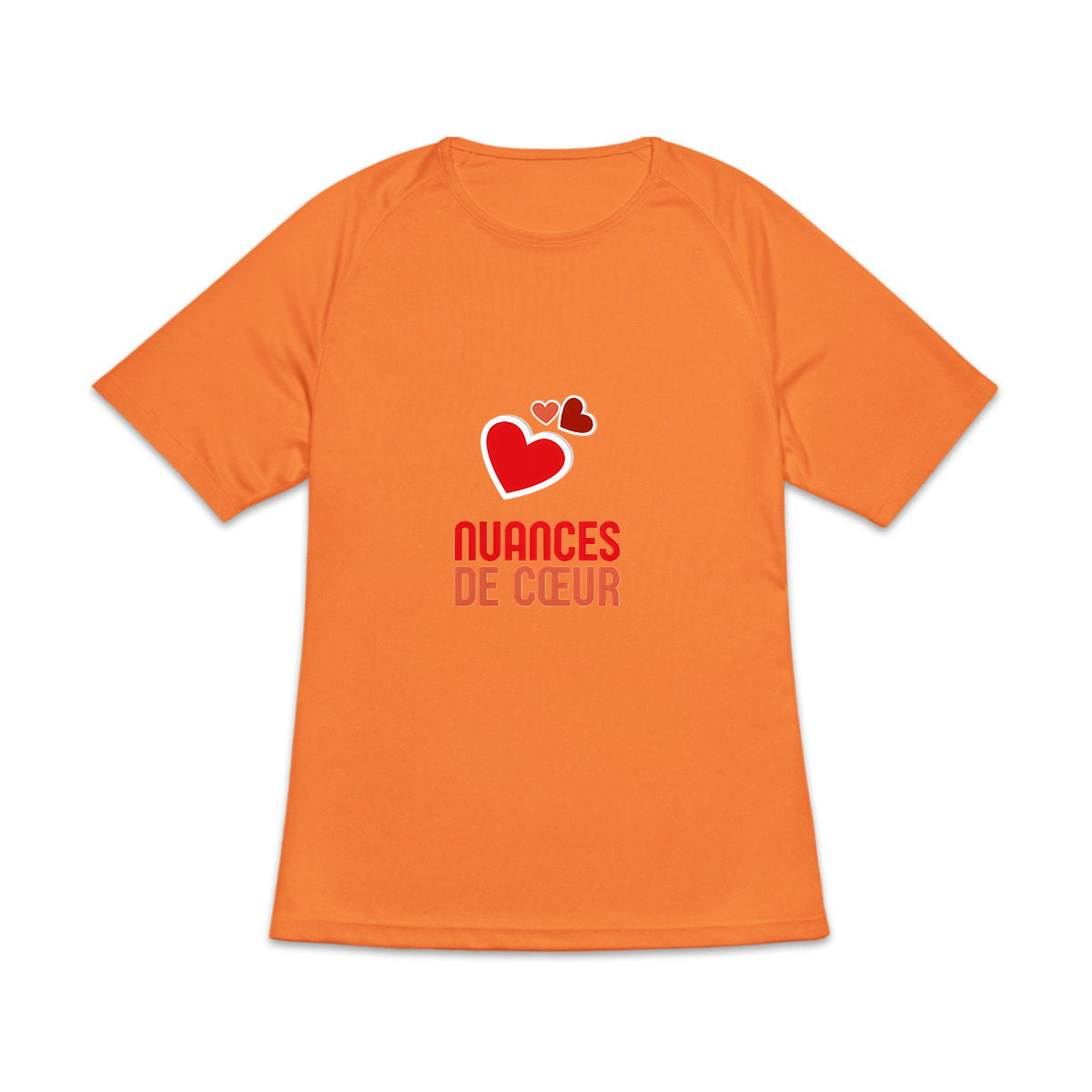 T-shirt de sport recyclé pour femme - Amour en nuances de rouges - face_0