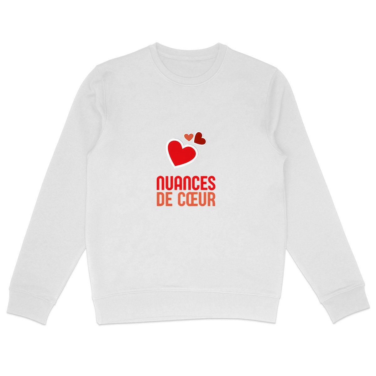 Sweat-shirt Léger Unisexe - Amour en Nuances de Coeurs Rouges - face_0