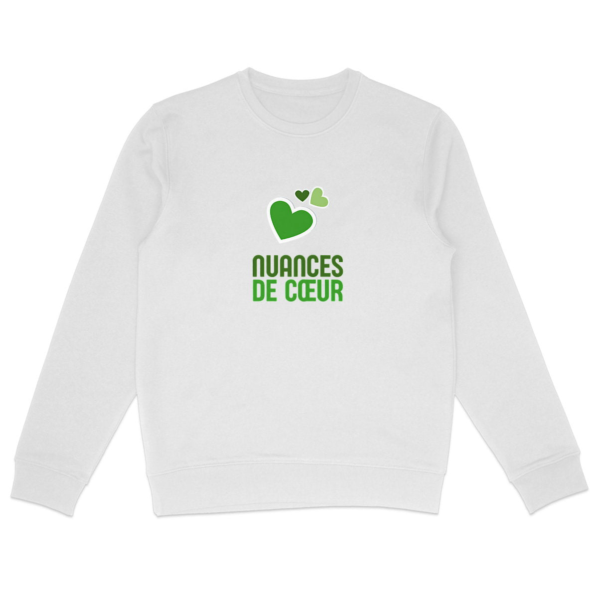 Sweat-shirt Léger Unisexe aux Nuances de Coeur Vert - face_0