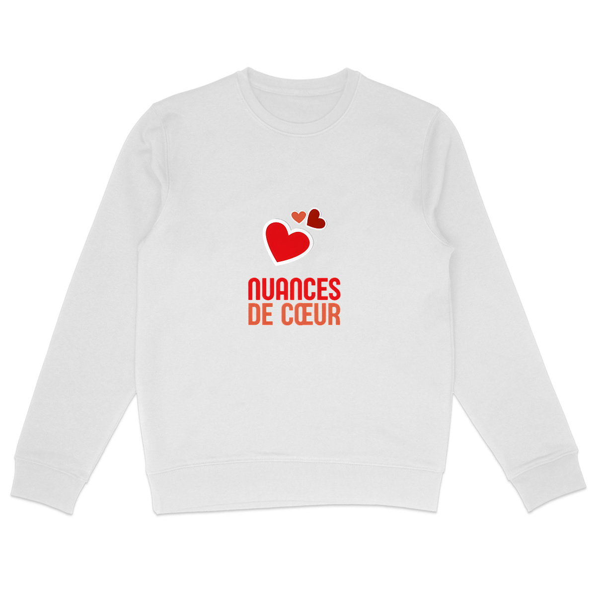 Sweat-shirt Léger Unisexe - Amour en Nuances de Coeurs Rouges - face_0