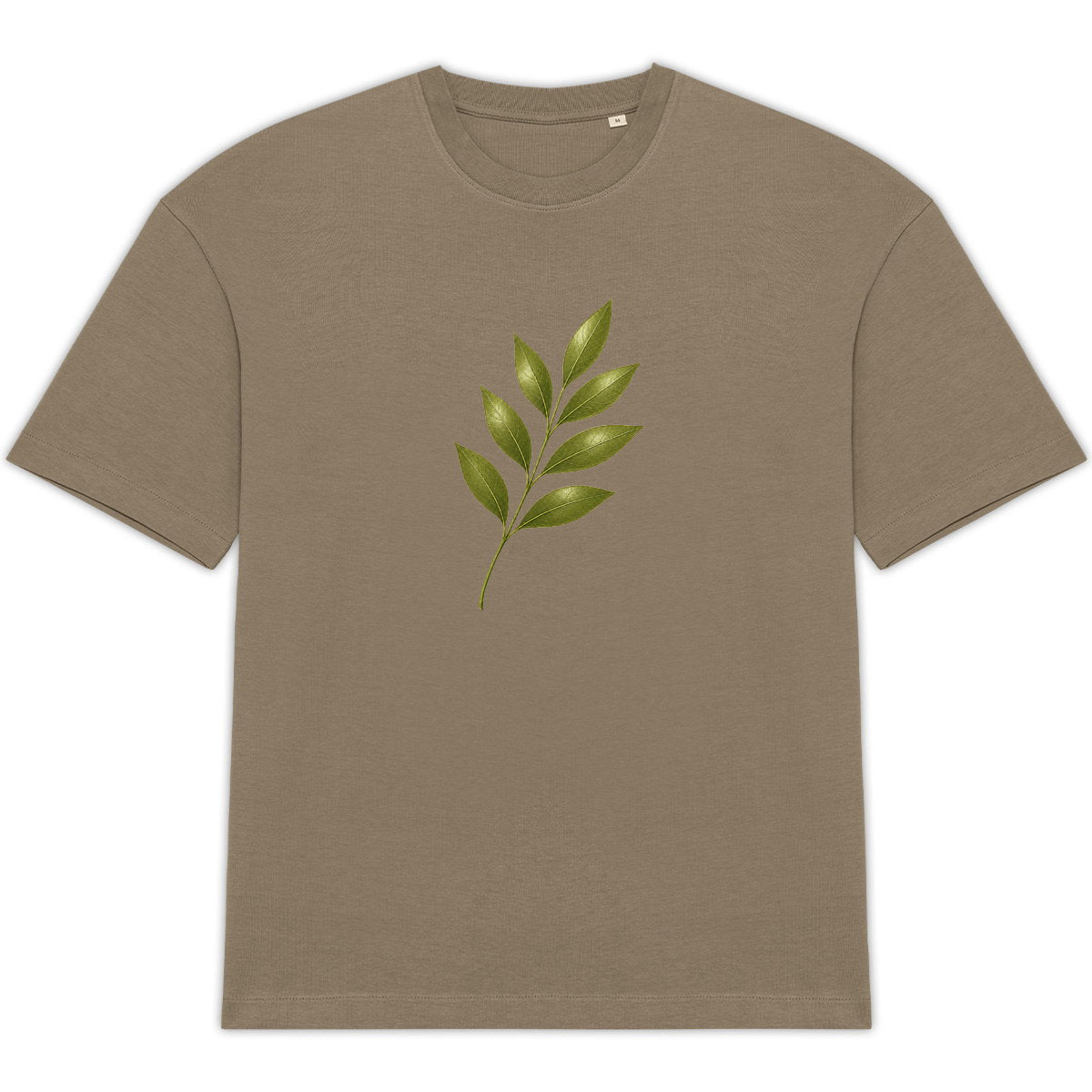 T-shirt Unisexe Oversized - Élégance Naturelle avec Feuilles Vertes - face_0