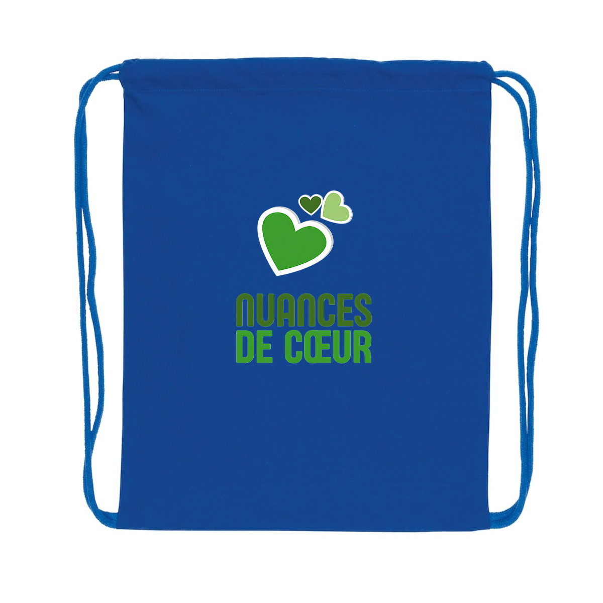 Sac à dos à cordelettes recyclé : Amour en nuances de verts - face_1