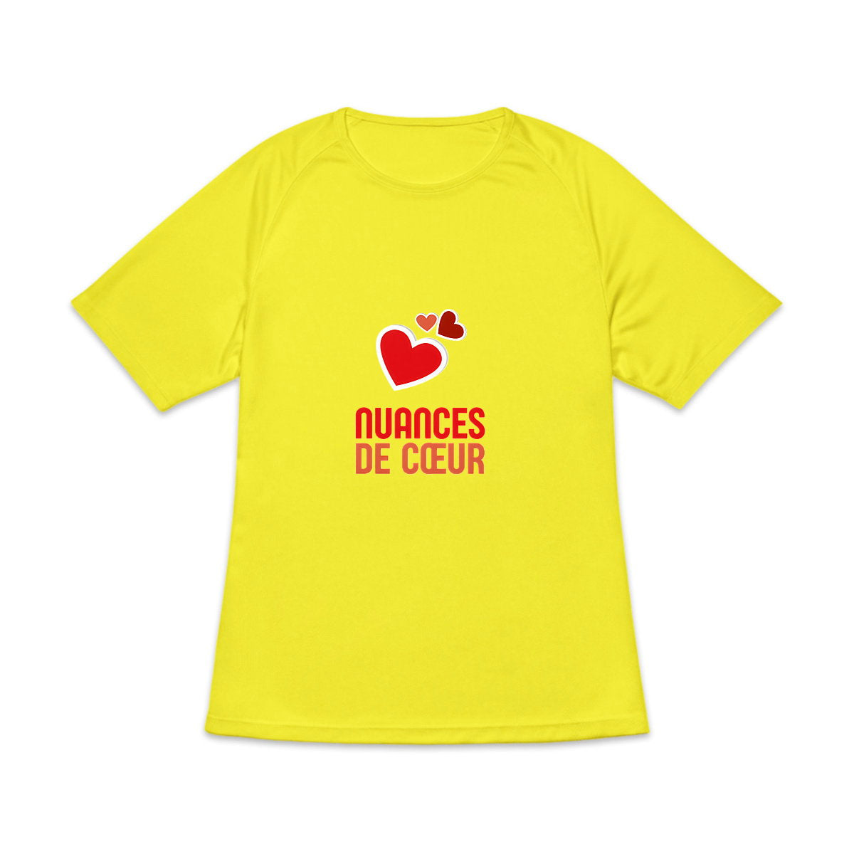 T-shirt de sport recyclé pour femme - Amour en nuances de rouges - face_1