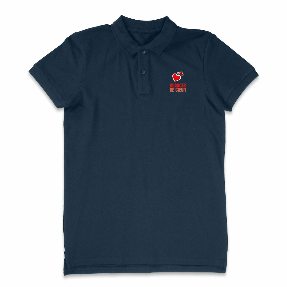 Polo Léger Homme : Élégance avec des nuances de coeurs rouges - face_1