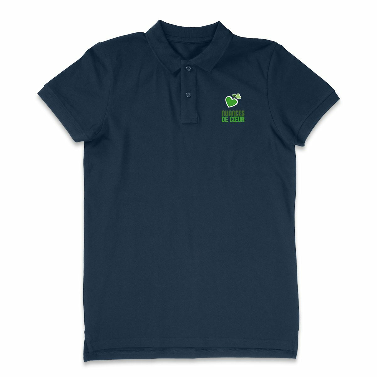 Polo Léger Homme - Éclat de Coeurs Verts - face_1
