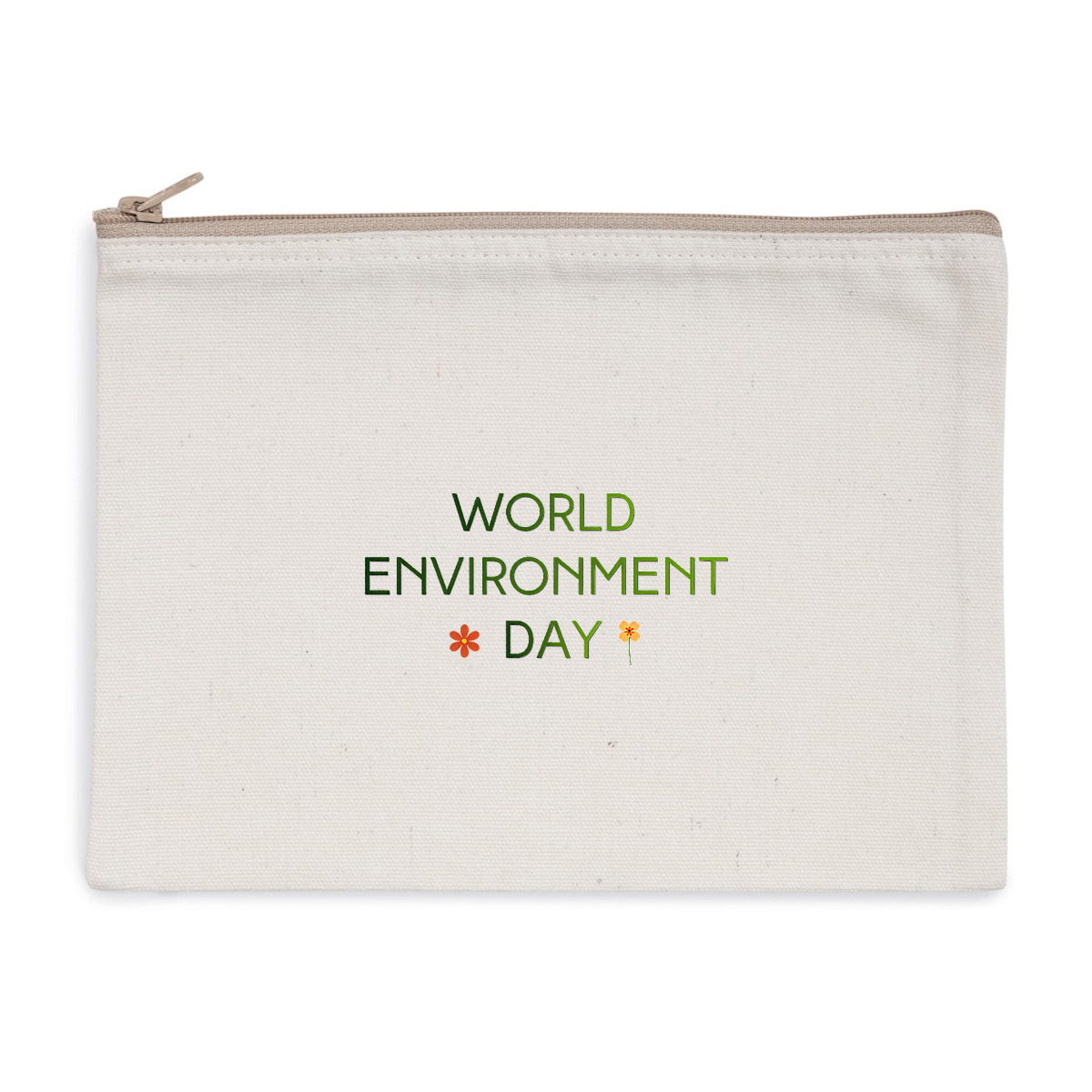 Pochette zippée recyclée - Célébrez la Journée Mondiale de l'Environnement - face_1