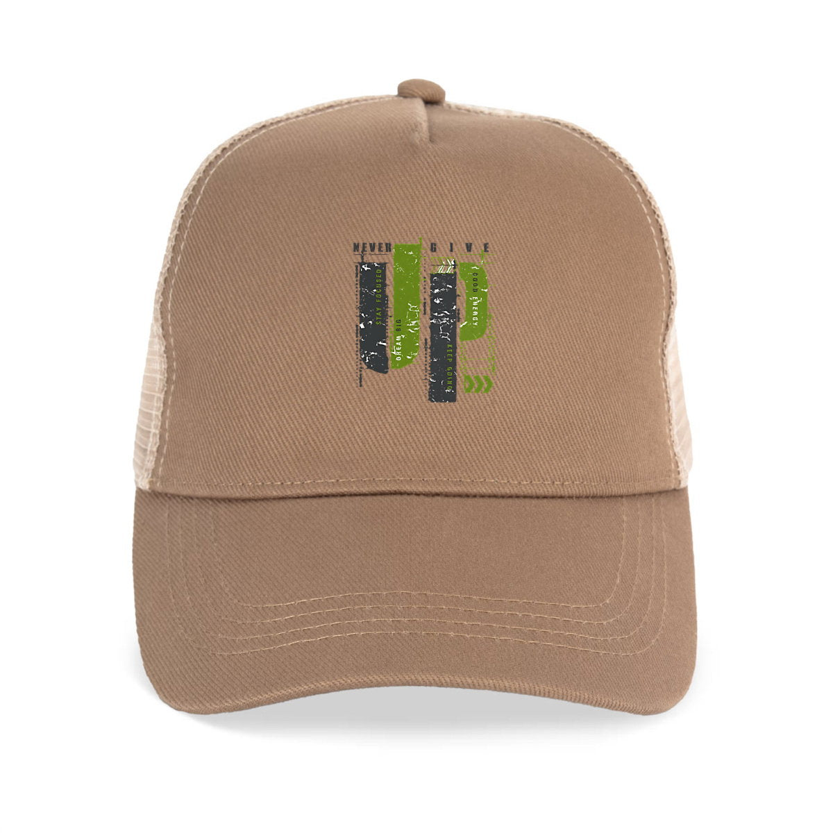 Casquette Trucker écoresponsable : Élégance en gris et vert olive - face_1